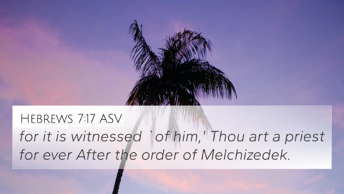 Hebrews 7:17 ASV Bible Verse Image