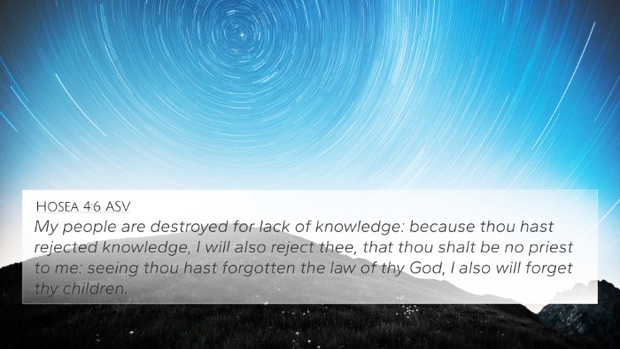 Hosea 4:6 ASV Bible Verse Image