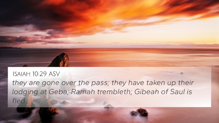 Isaiah 10:29 ASV Bible Verse Image