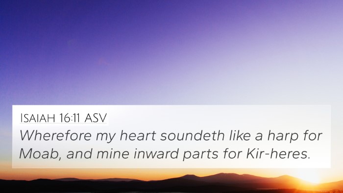 Isaiah 16:11 ASV Bible Verse Image
