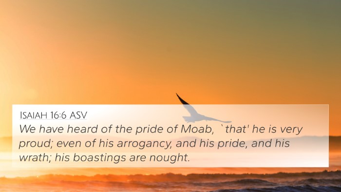 Isaiah 16:6 ASV Bible Verse Image