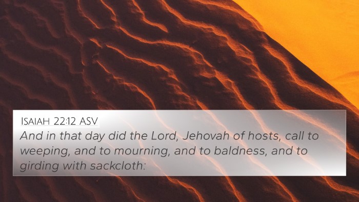 Isaiah 22:12 ASV Bible Verse Image