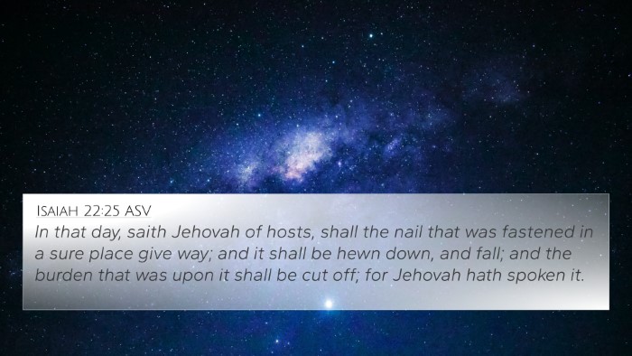 Isaiah 22:25 ASV Bible Verse Image