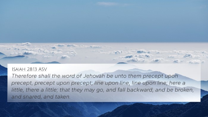 Isaiah 28:13 ASV Bible Verse Image