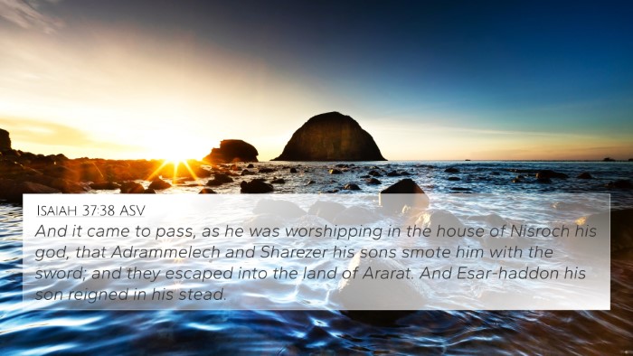 Isaiah 37:38 ASV Bible Verse Image