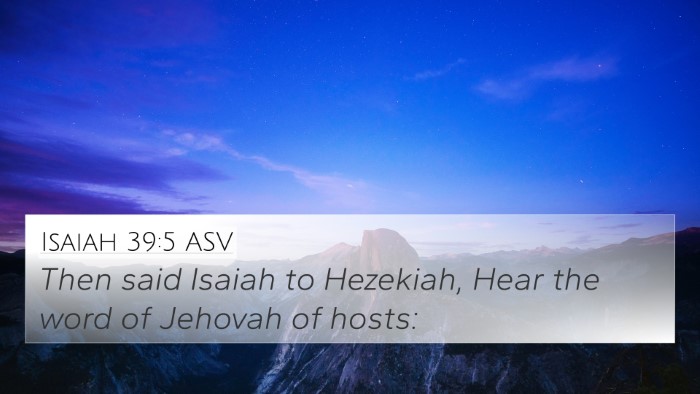 Isaiah 39:5 ASV 4K Wallpaper - Then said Isaiah to Hezekiah, Hear the word of - 4K Wallpaper Bible Verse