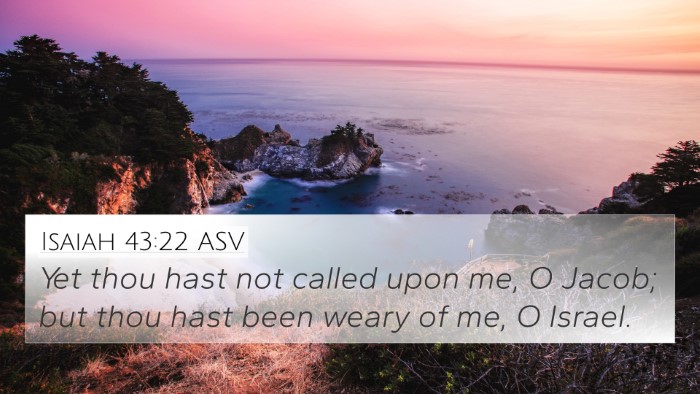 Isaiah 43:22 ASV Bible Verse Image