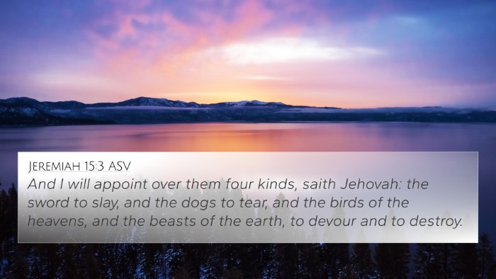 Jeremiah 15:3 ASV Bible Verse Image
