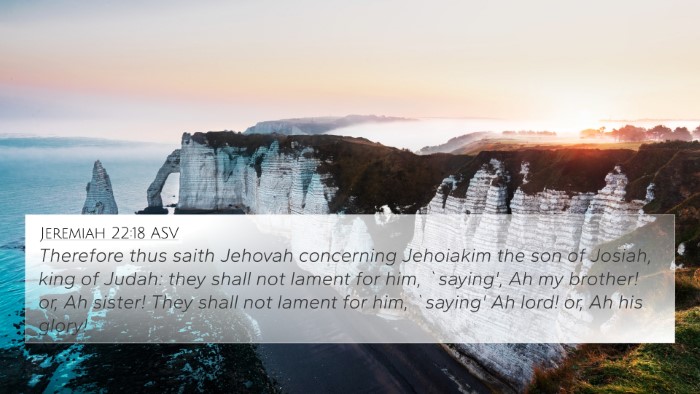 Jeremiah 22:18 ASV Bible Verse Image