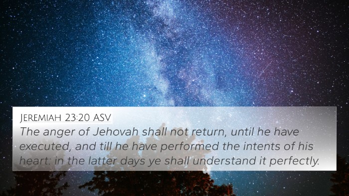Jeremiah 23:20 ASV Bible Verse Image