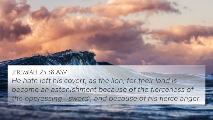 Jeremiah 25:38 ASV Bible Verse Image