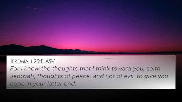 Jeremiah 29:11 ASV Bible Verse Image