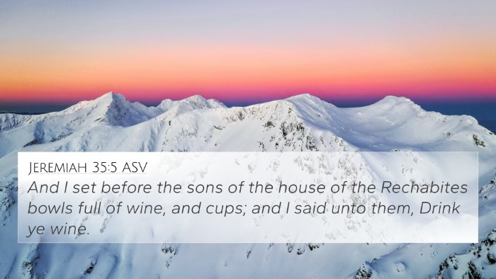 Jeremiah 35:5 ASV 4K Wallpaper - And I set before the sons of the house of the - 4K Wallpaper Bible Verse