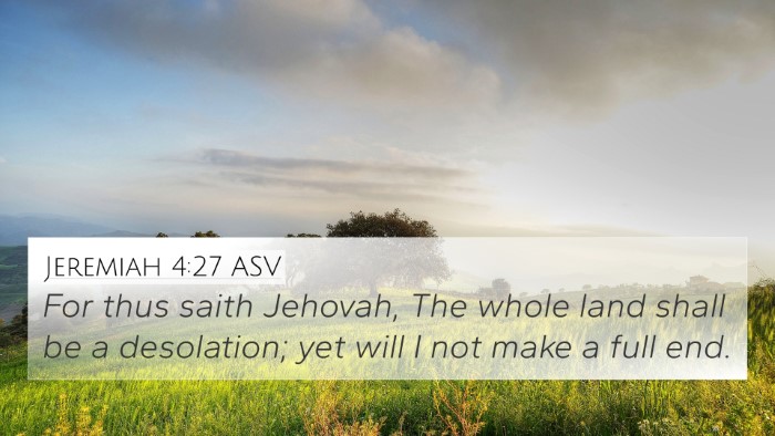 Jeremiah 4:27 ASV Bible Verse Image