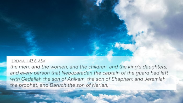 Jeremiah 43:6 ASV Bible Verse Image