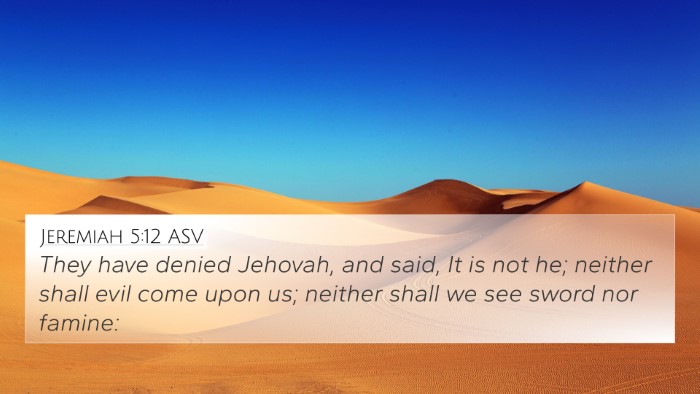 Jeremiah 5:12 ASV Bible Verse Image