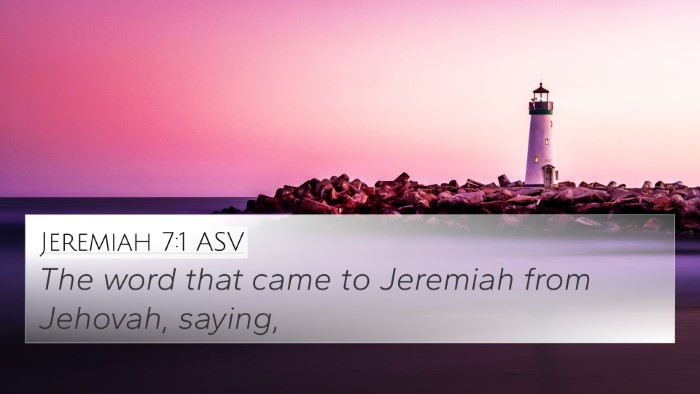 Jeremiah 7:1 ASV Bible Verse Image