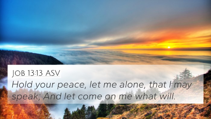 Job 13:13 ASV Bible Verse Image