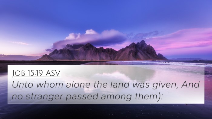 Job 15:19 ASV 4K Wallpaper - Unto whom alone the land was given, And no - 4K Wallpaper Bible Verse