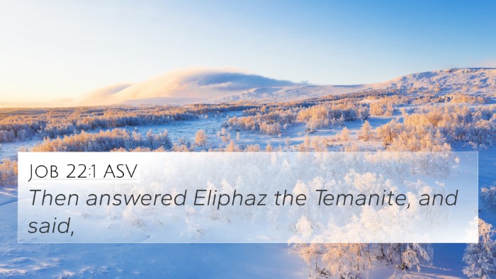 Job 22:1 ASV Bible Verse Image