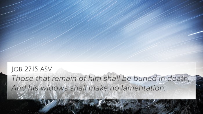 Job 27:15 ASV 4K Wallpaper - Those that remain of him shall be buried in - 4K Wallpaper Bible Verse