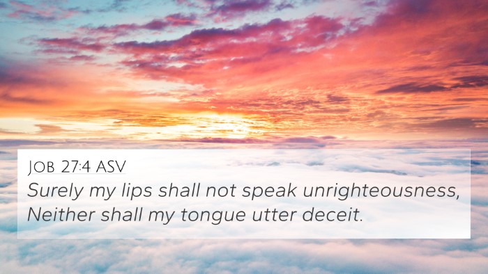 Job 27:4 ASV Bible Verse Image