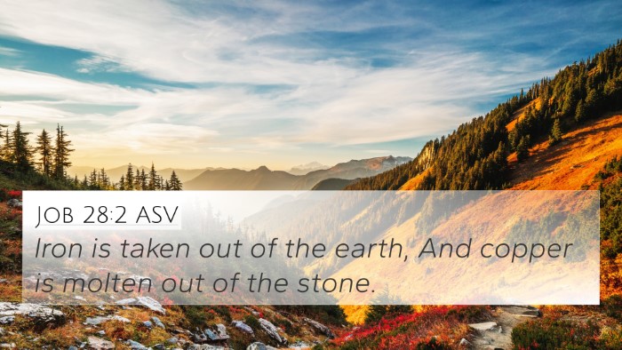 Job 28:2 ASV 4K Wallpaper - Iron is taken out of the earth, And copper is - 4K Wallpaper Bible Verse