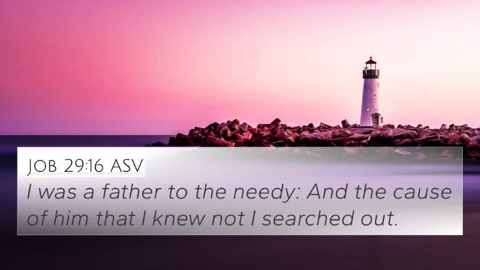 Job 29:16 ASV Bible Verse Image