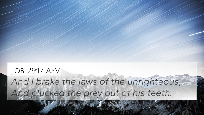 Job 29:17 ASV Bible Verse Image