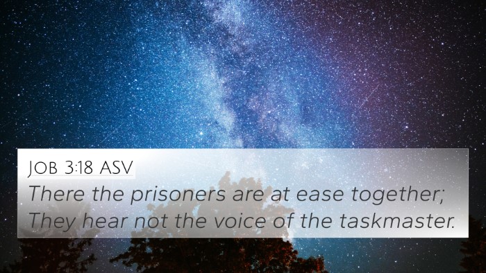 Job 3:18 ASV Bible Verse Image