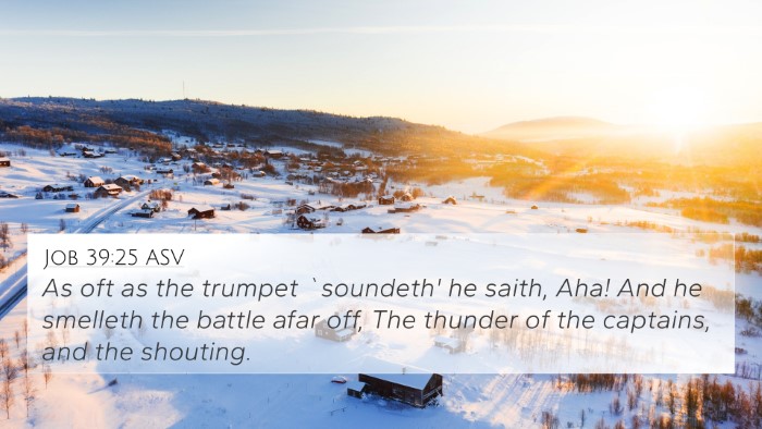 Job 39:25 ASV Bible Verse Image