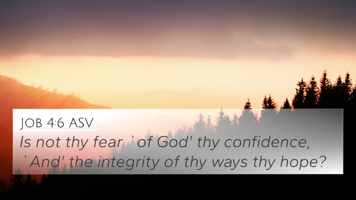 Job 4:6 ASV 4K Wallpaper - Is not thy fear `of God' thy confidence, `And' - 4K Wallpaper Bible Verse