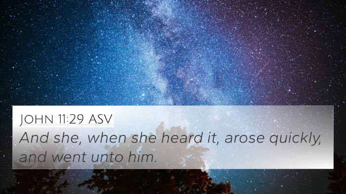 John 11:29 ASV 4K Wallpaper - And she, when she heard it, arose quickly, and - 4K Wallpaper Bible Verse