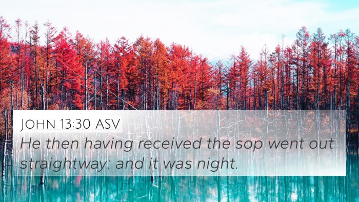 John 13:30 ASV 4K Wallpaper - He then having received the sop went out - 4K Wallpaper Bible Verse