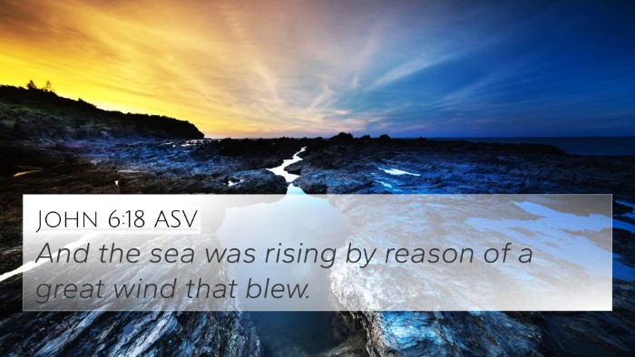 John 6:18 ASV 4K Wallpaper - And the sea was rising by reason of a great wind - 4K Wallpaper Bible Verse