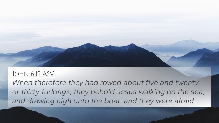 John 6:19 ASV 4K Wallpaper - When therefore they had rowed about five and - 4K Wallpaper Bible Verse