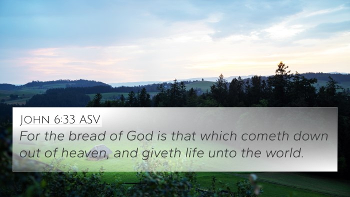John 6:33 ASV Bible Verse Image