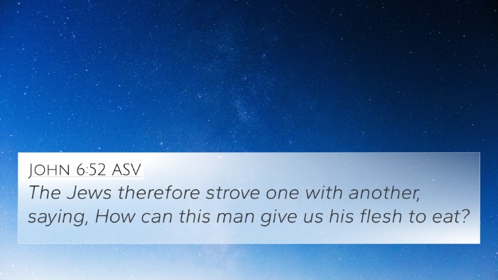 John 6:52 ASV 4K Wallpaper - The Jews therefore strove one with another, - 4K Wallpaper Bible Verse