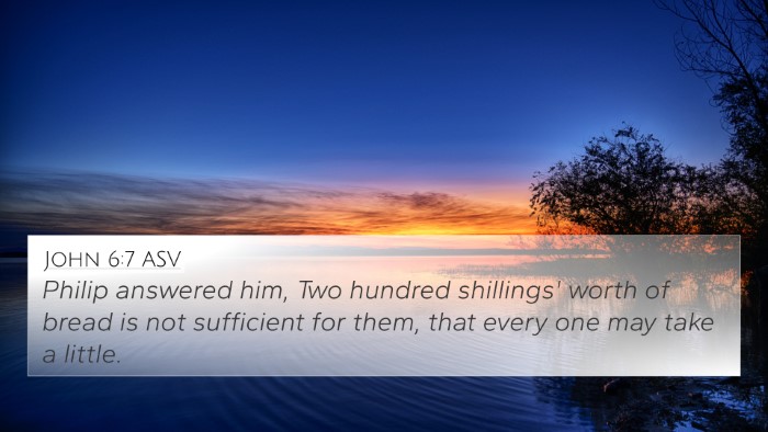 John 6:7 ASV 4K Wallpaper - Philip answered him, Two hundred shillings' worth - 4K Wallpaper Bible Verse