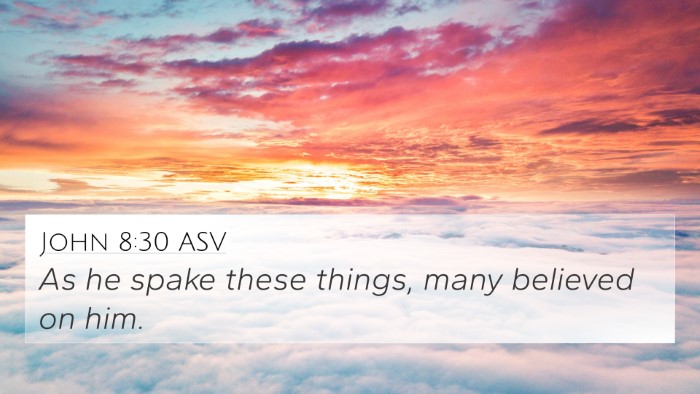 John 8:30 ASV Bible Verse Image