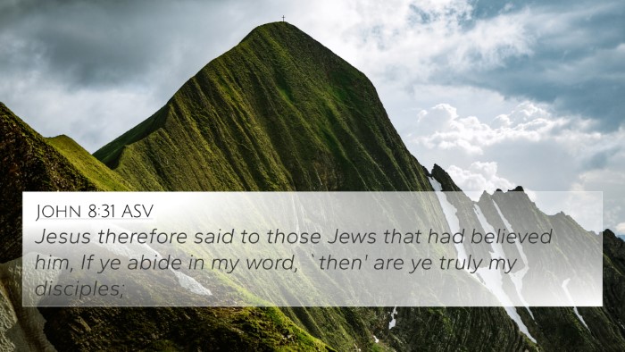 John 8:31 ASV Bible Verse Image