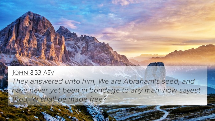 John 8:33 ASV Bible Verse Image