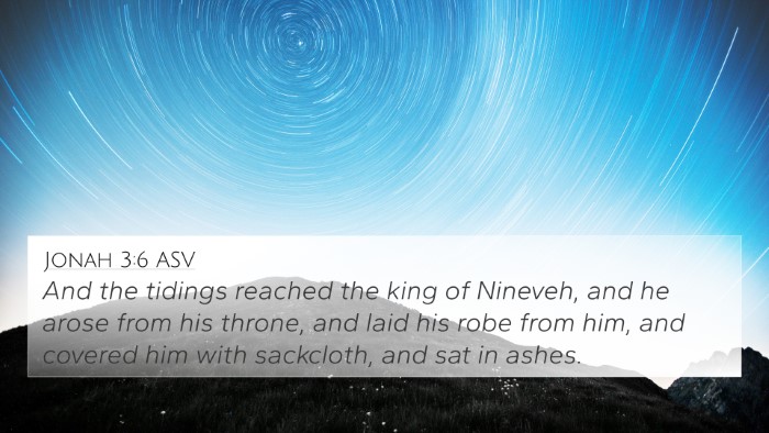 Jonah 3:6 ASV Bible Verse Image