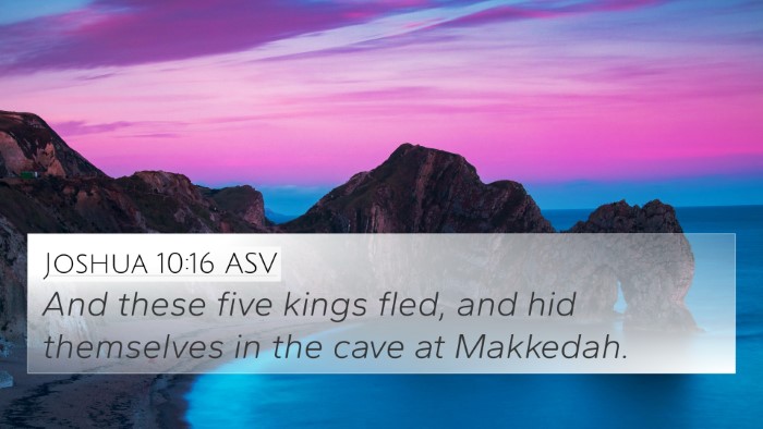 Joshua 10:16 ASV Bible Verse Image