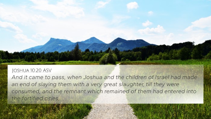 Joshua 10:20 ASV Bible Verse Image