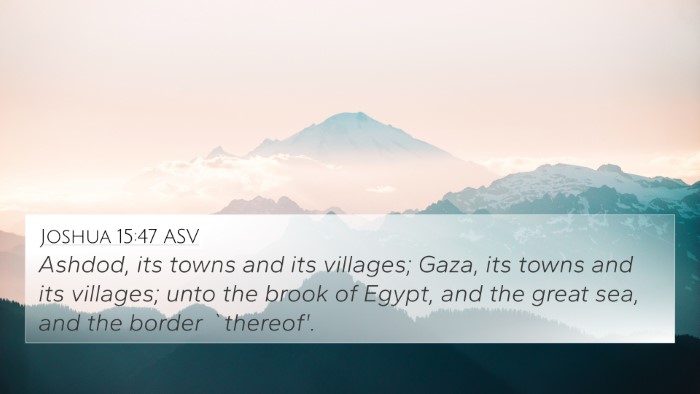 Joshua 15:47 ASV Bible Verse Image