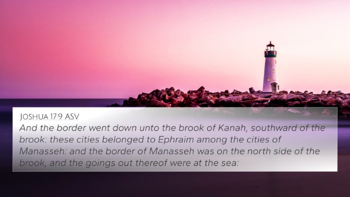 Joshua 17:9 ASV 4K Wallpaper - And the border went down unto the brook of Kanah, - 4K Wallpaper Bible Verse