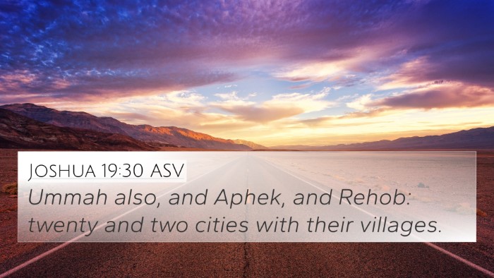 Joshua 19:30 ASV Bible Verse Image