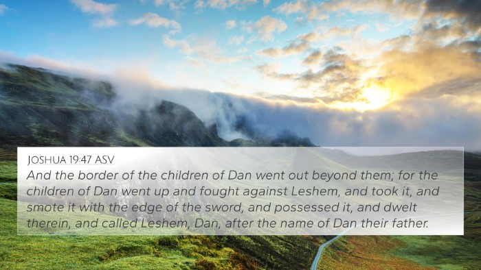 Joshua 19:47 ASV Bible Verse Image