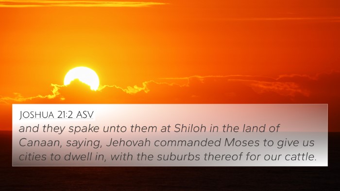 Joshua 21:2 ASV Bible Verse Image